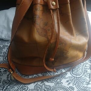 Brown Leather Bucket Bag